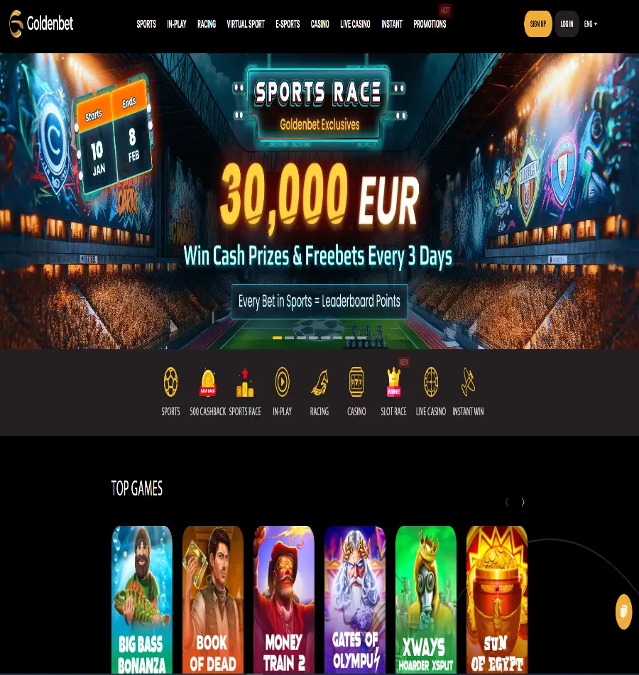 Home Page Screen Photo of Goldenbet Casino